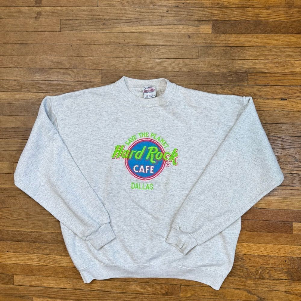 Vintage Hard Rock Cafe Dallas Save the Planet Crewneck Sweatshirt